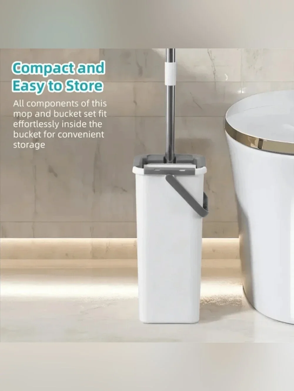 Hand Free Flat Floor Mop And Bucket Set For Professional Home Floor Cleaning